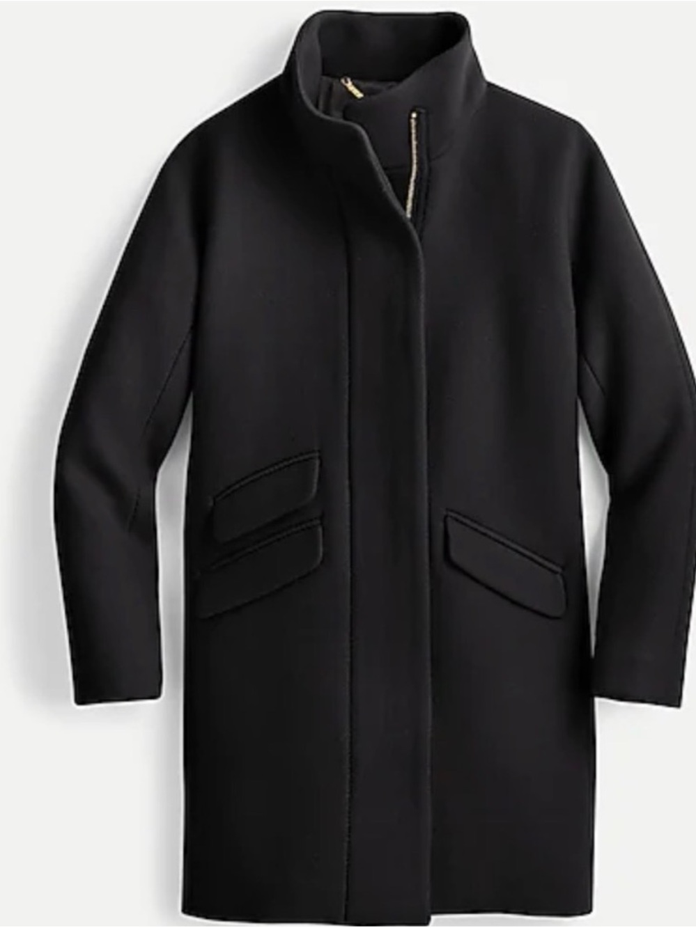 J. Crew Black Wool Funnel Neck Cocoon Coat
